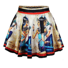 women short high waist skirt 3d print floral flared pleated mini skirts J4U66