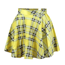 Short High Waist Skirt 3D Print Floral Flared Pleated Mini Skirts LE2 J4U66