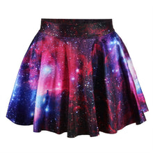 Short High Waist Skirt 3D Print Floral Flared Pleated Mini Skirts LE2 J4U66