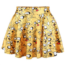 Short High Waist Skirt 3D Print Floral Flared Pleated Mini Skirts LE2 J4U66