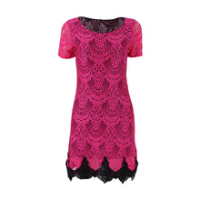 Women Bodycon Slim Lace Floral Crochet Evening Party Mini Dress J4U66