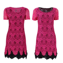 Women Bodycon Slim Lace Floral Crochet Evening Party Mini Dress J4U66