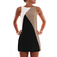 women dresscolor block casual mini dress ladies sleeveless patchwork party dresses plus size vestidos xxxxxl J4U66