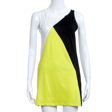 women dresscolor block casual mini dress ladies sleeveless patchwork party dresses plus size vestidos xxxxxl J4U66