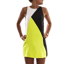 women dresscolor block casual mini dress ladies sleeveless patchwork party dresses plus size vestidos xxxxxl J4U66