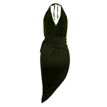 women dress halter belt split casual bodycon party dress irregular hem sleeveless club sexy dress vestidos J4U66