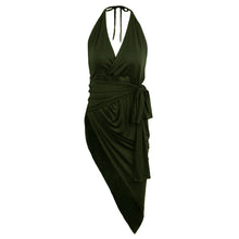 women dress halter belt split casual bodycon party dress irregular hem sleeveless club sexy dress vestidos J4U66