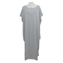 Women Dress Long Maxi Loose Dress Striped Batwing Sleeve Off shoulder Split Casual Beach Wear Plus Size Vestidos J4U66