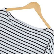 Women Dress Long Maxi Loose Dress Striped Batwing Sleeve Off shoulder Split Casual Beach Wear Plus Size Vestidos J4U66