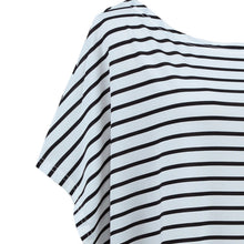 Women Dress Long Maxi Loose Dress Striped Batwing Sleeve Off shoulder Split Casual Beach Wear Plus Size Vestidos J4U66