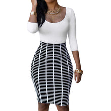 women dress scoop neck rose starry flower bodycon dress crossing stripes empire waist dashiki dress tunique femme J4U66