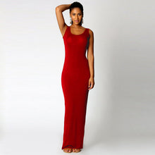 women dress tank ankle length elegant dress round neck ladies long maxi dress evening party dresses vestidos J4U66