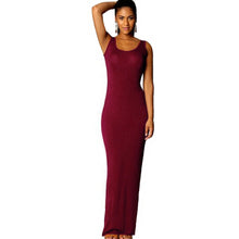 women dress tank ankle length elegant dress round neck ladies long maxi dress evening party dresses vestidos J4U66