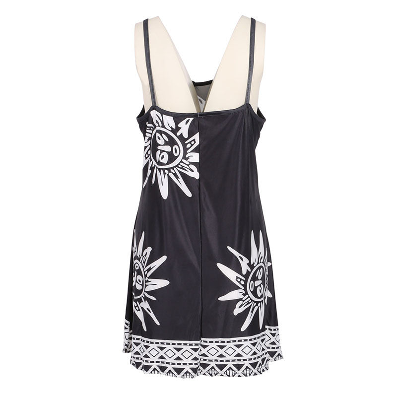 Women Sunflower Print Dress Floral Ethnic Casual Dresses Boho Sunflower Animal Dress J4U66