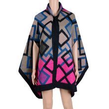 women polyester square scarf pashminas bordadas long scarf poncho square print armhole cape shawl scarves pashmina J4U66