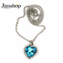 Womenornaments Jewelry Fashion Womens Necklace Pendant Titanic Heart Of The Ocean Rhinestone Ladies  J4U66