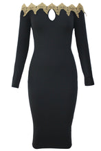 womens dress slim bodycon midi dresses sexy pencil dresses vestidos applique black off shoulder elegant lace dress J4U66