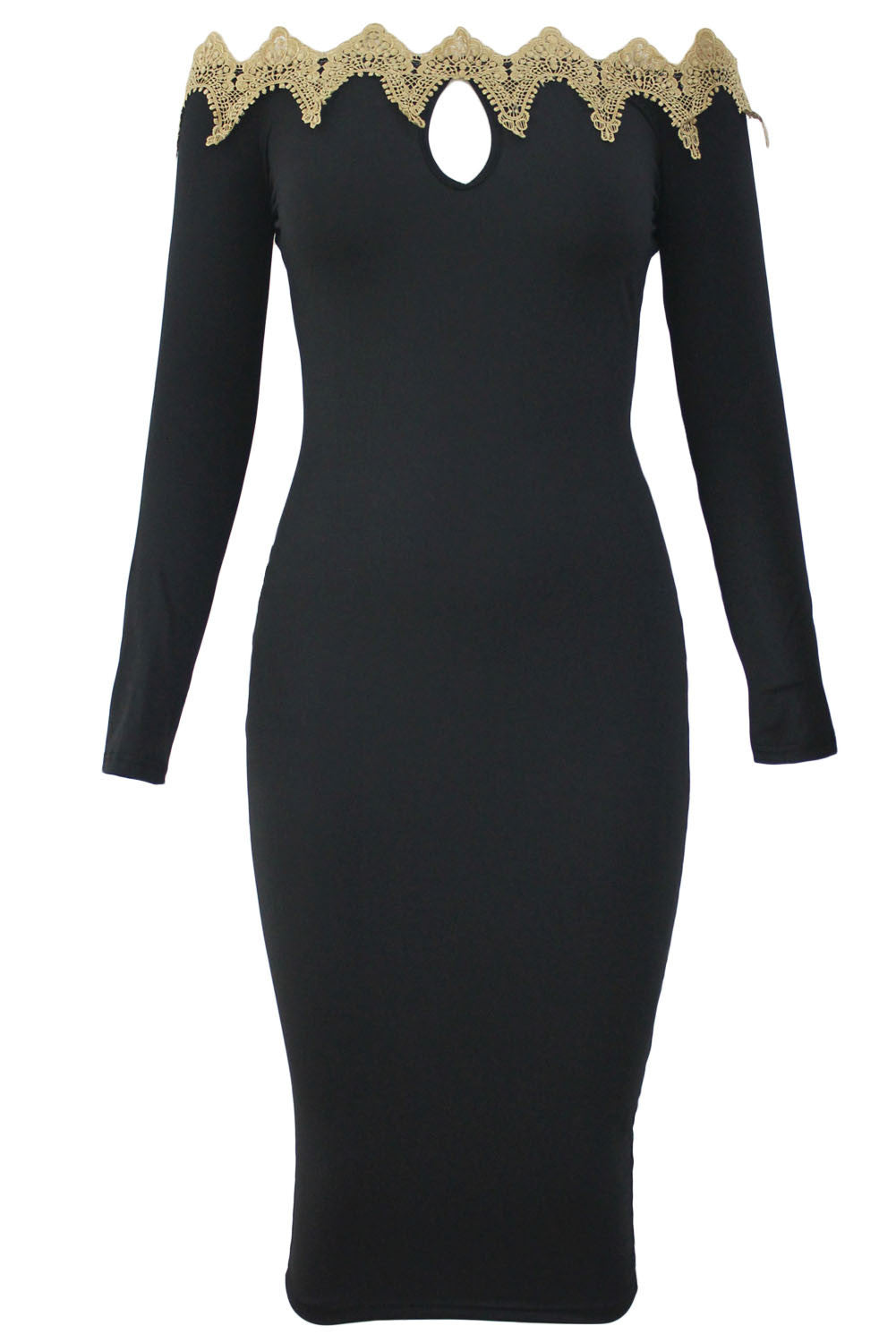 womens dress slim bodycon midi dresses sexy pencil dresses vestidos applique black off shoulder elegant lace dress J4U66