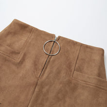 womens retro korean sexy suede pu leather skirt tassel hollow out gonna steampunk skirt zipper elegant mini skirt J4U66