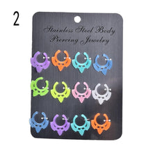 charm circular barbell mixed glow in the dark with multi patterns nose ring J4U66
