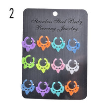 charm circular barbell mixed glow in the dark with multi patterns nose ring J4U66