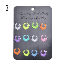 charm circular barbell mixed glow in the dark with multi patterns nose ring J4U66