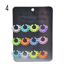 charm circular barbell mixed glow in the dark with multi patterns nose ring J4U66