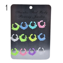 charm circular barbell mixed glow in the dark with multi patterns nose ring J4U66