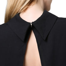 elegant women jumpsuit cut out back turtleneck short sleeve rompers overalls for women solid casual loose playsuit J4U66