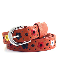 for prety girl gift New hollow butterfly flowers children lace belt boys and girls Brand PU leather belts women waistband J4U66