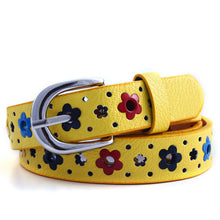 for prety girl gift New hollow butterfly flowers children lace belt boys and girls Brand PU leather belts women waistband J4U66