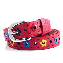 for prety girl gift New hollow butterfly flowers children lace belt boys and girls Brand PU leather belts women waistband J4U66