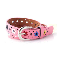 for prety girl gift New hollow butterfly flowers children lace belt boys and girls Brand PU leather belts women waistband J4U66