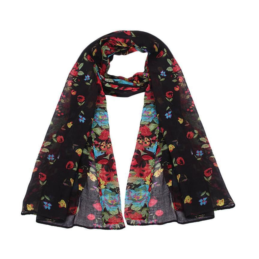 wonderful flower long soft scarfs wrap shawl for elegant women han edition scarf scarves shawls  J4U66