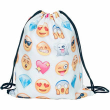 fashion 14 Colors Women Emoji Backpack 3D printing travel softback women mochila drawstring bag mens backpacks  J4U66