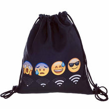 fashion 14 Colors Women Emoji Backpack 3D printing travel softback women mochila drawstring bag mens backpacks  J4U66