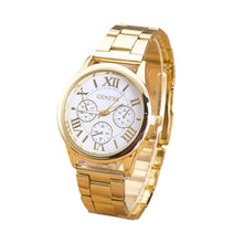 fashion geneva watch women dress watches Roman Numerals Quartz Stainless Steel Wrist Watch Fast Shipping J4U66