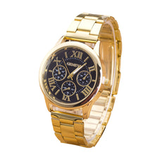 fashion geneva watch women dress watches Roman Numerals Quartz Stainless Steel Wrist Watch Fast Shipping J4U66