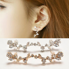 wild sweet delicate little flowers curved leaf Stud Earrings J4U66