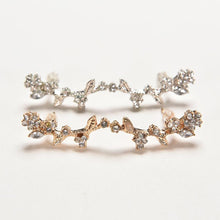 wild sweet delicate little flowers curved leaf Stud Earrings J4U66