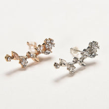 wild sweet delicate little flowers curved leaf Stud Earrings J4U66
