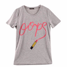 t shirt women lipstick OOPS printed t-shirt women tops shirts tees  arrived Sakura clothing J4U66