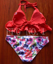 style sexy bra high neck bikini set print women swimwear bikinis crop top biquini swimsuit bathing suit k115 J4U66