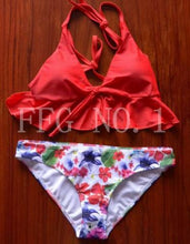 style sexy bra high neck bikini set print women swimwear bikinis crop top biquini swimsuit bathing suit k115 J4U66