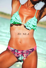 sey women bikini sexy lady print bikini set push up padded bra swimsuit swimwear plus up beachwearc J4U66