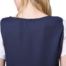 tee shirt femme chiffon t-shirts splice round neck short sleeve casual elegant women tops tee shirt plus size blusas J4U66