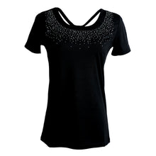 tshirt women rhinestone o neck short sleeve t-shirts beading design casual women tops tee shirt black camisetas mujer J4U66