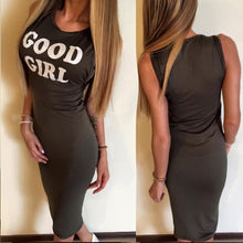 2017 Solid Sleeveless Letter Printed Dresses Streetwear Print GOOD GIRL Sheath Dress Casual Bodycon Beach Vestidos J4U66