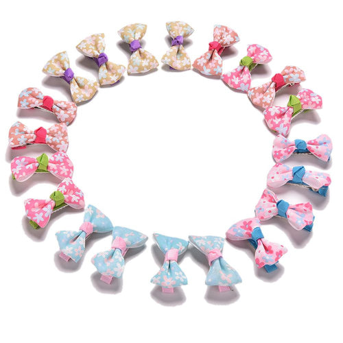 20Pcs Polka Dot Bowknot Hair Clip Barrettes LovelyBaby Girl Hair Clips Hair J4U66