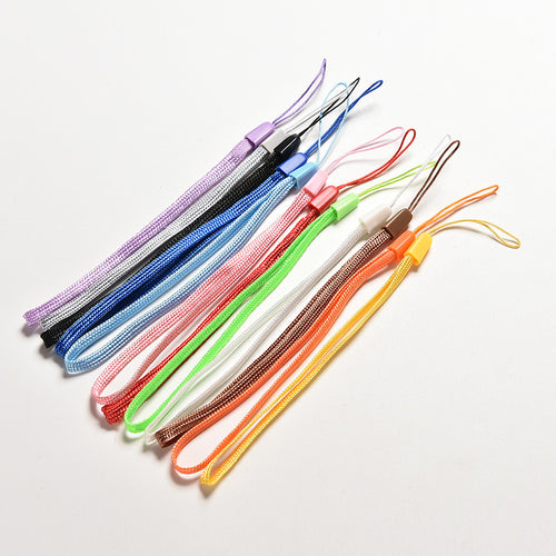 20Pcs Random Color Nylon wrist hand cell phone mobile chain straps keychain Charm Cords DIY Hang Rope Lanyard neck J4U66